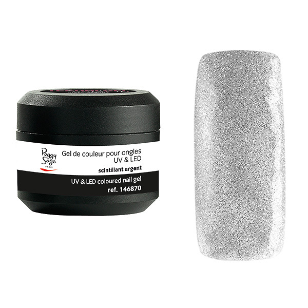 Gel de Couleur pour Ongles Uv&amp;LED Color It Scintillant Argent Color It Peggy Sage 5g