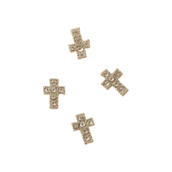 Décor Strass croix scintillantes argent Peggy Sage x 6