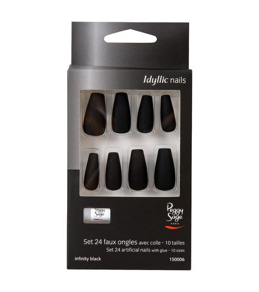 Faux Ongles Idyllic Nails Infinity Black Peggy Sage x 24