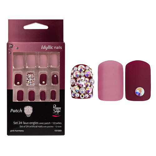 Faux Ongles avec Patch Pink Harmony Peggy Sage x 24