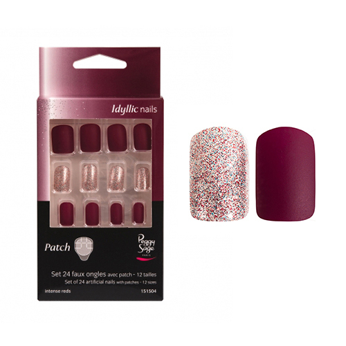 Faux Ongles avec Patch Intense Reds Peggy Sage x 24