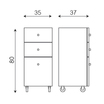 Table de Service Wally Inox 3 Tiroirs