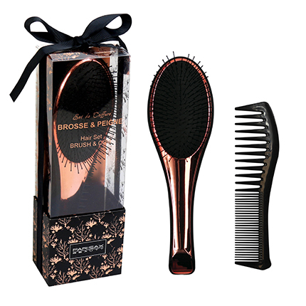Coffret Brosse et peigne cheveux PARISAX