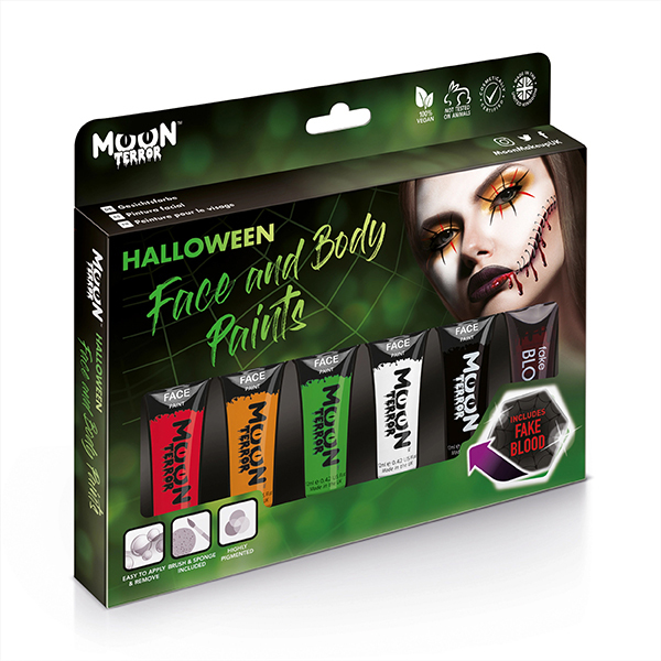 Coffret Peintures Corps Halloween Moon Creations 6x12ml