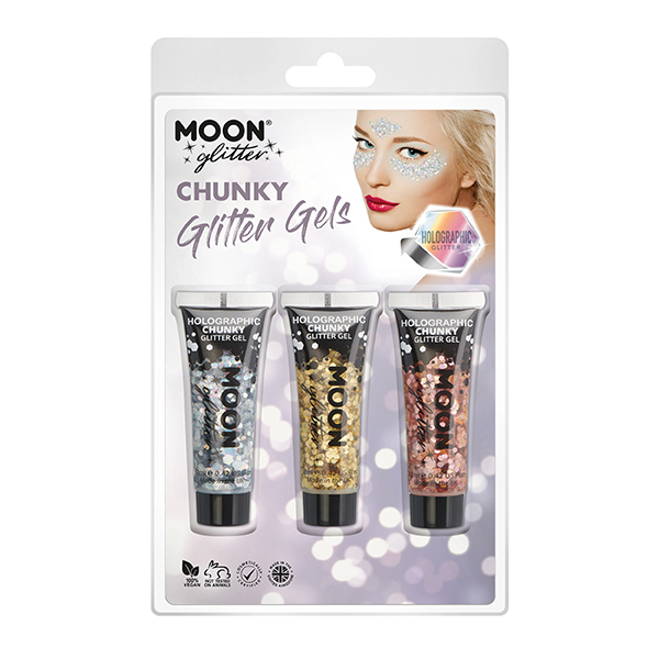 Glitter Gels Chunky 3 Tubes Moon Creations 3x12ml