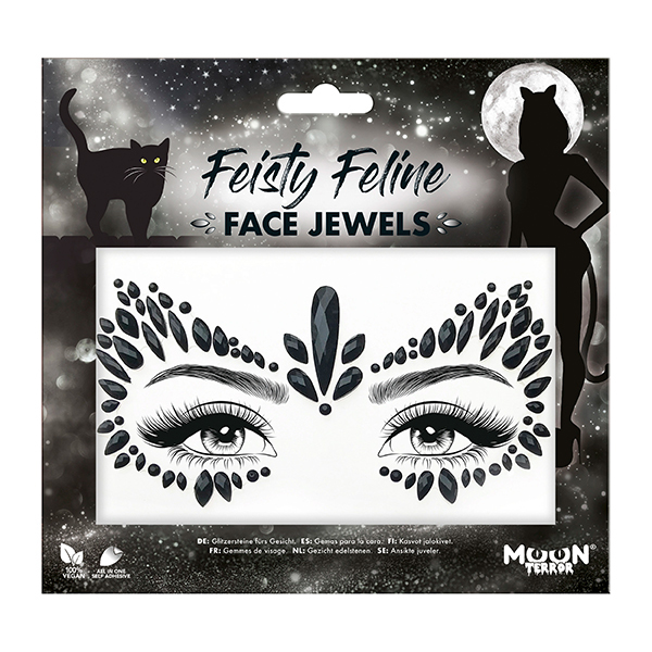 Bijoux Strass Visage Halloween Feisty Feline Moon Creations