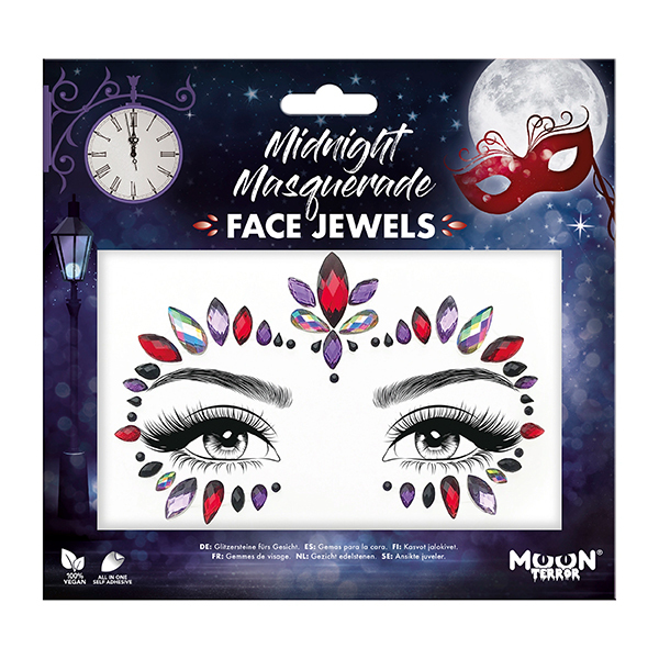 Bijoux Strass Visage Midnight Masquerade Moon Creations