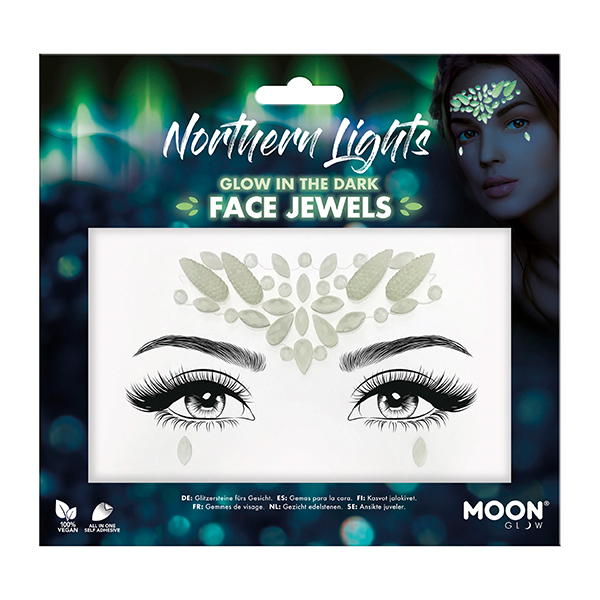 Bijoux Strass Visage Phosphorescent Northern Light Moon Creations