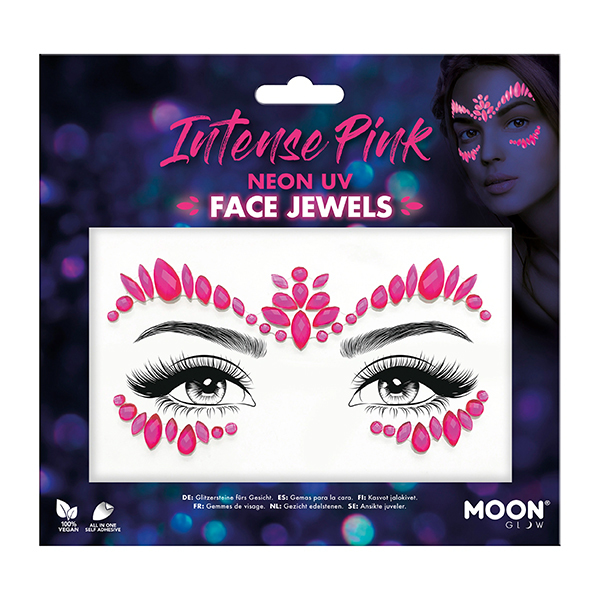 Bijoux Strass Visage Neon UV Intense Pink Moon Creations