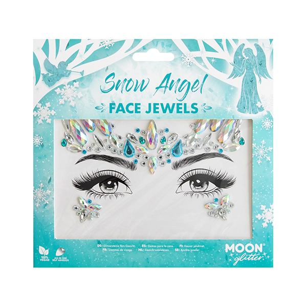 Strass Visage Autocollants Snow Angel Moon Glitter