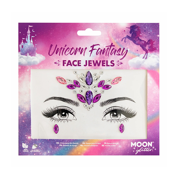 Strass Visage Autocollants Unicorn Fantasy Moon Glitter