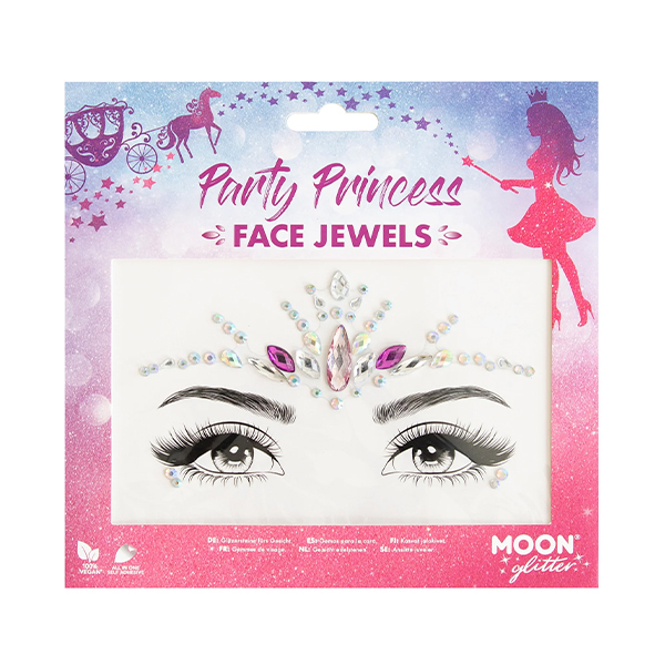 Strass Visage Autocollants Party Princess Moon Glitter