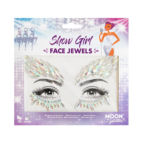 Strass Visage Autocollants Snow Girl Moon Glitter