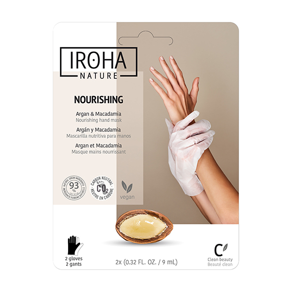 Masques pour les Mains Nutritifs Argan et Macadamia Iroha Nature 9ml