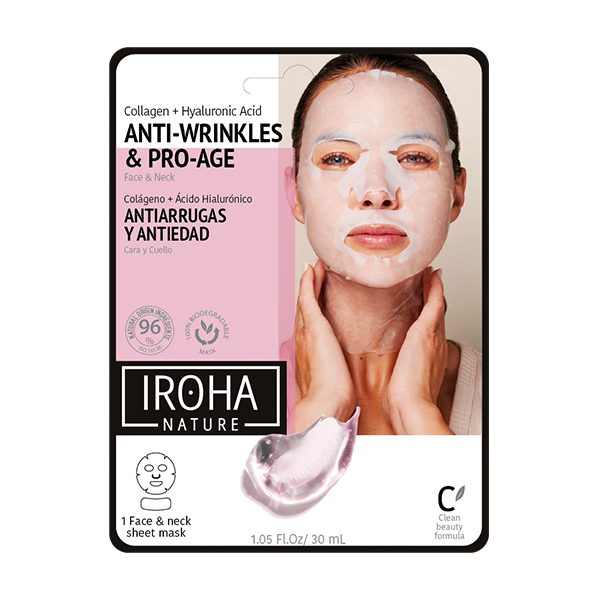 Masque Visage &amp; Cou Anti-rides &amp; Anti-age Iroha Nature 30ml