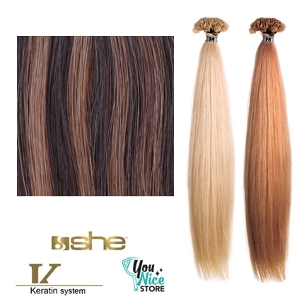 Extensions Naturelles Lisses Kératine System N°2/17 55/60cmx10pcs