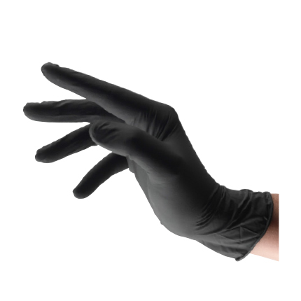 100 Gants Nitrile Noir 8/9 Large