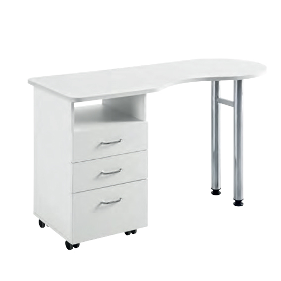 Table Manucure Vivian 3 Tiroirs En Bois Blanc**