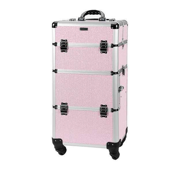 Valise alu strass rose