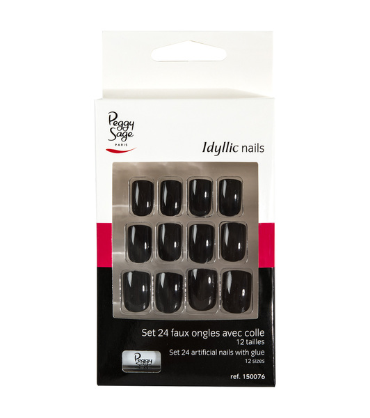 Faux Ongles Idyllic Nails Black Peggy Sage x 24