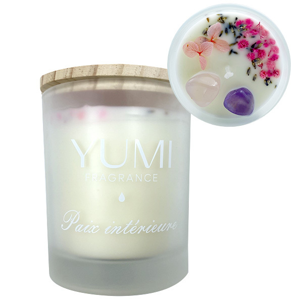 Bougie "Paix intérieure" Senteur lavande & Poudre de riz Yumi 200g