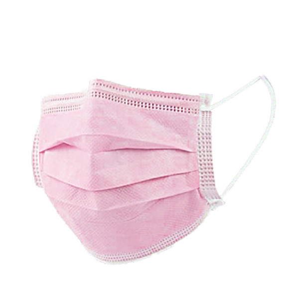 Masque Bucco Nasal 3 Plis Rose x50