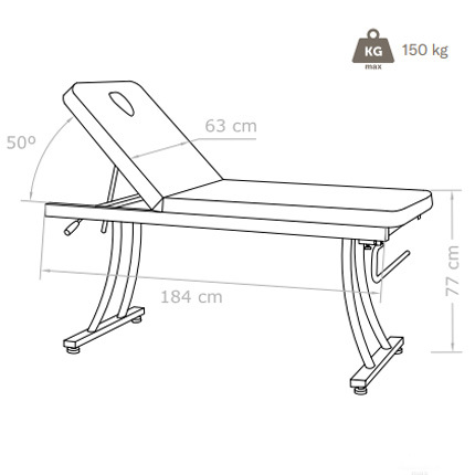 Table De Massage Helios Skaï Blanc