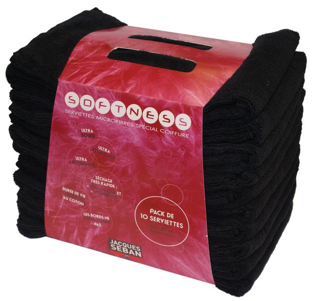 Serviette Microfibre Noire 10pcs