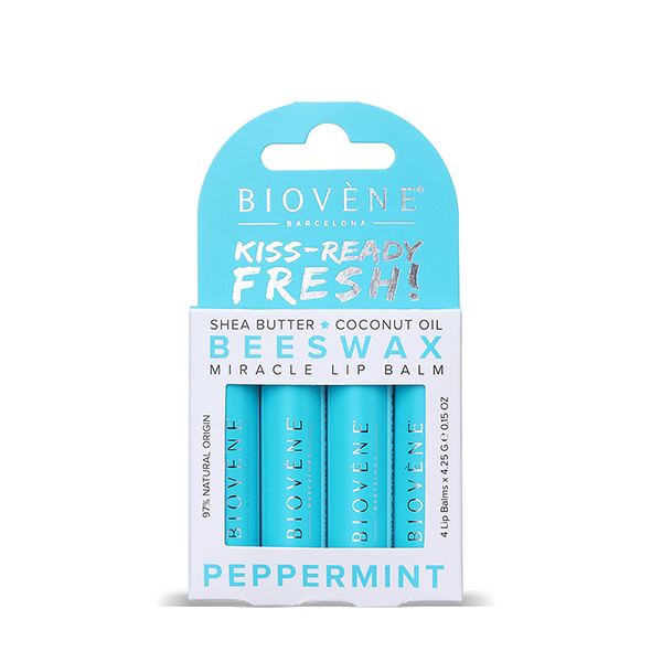 Baume à Lèvres Miracle Beewax Noix de coco & Poire – Pack de 4 unités Biovène