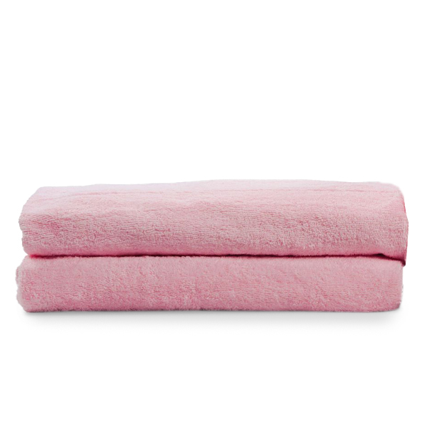 Lot de 2 Draps de Bain Rose Poudré 100x200