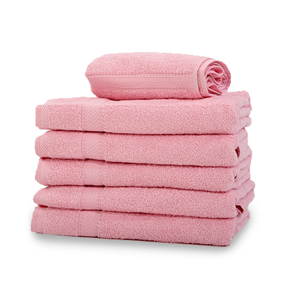 Lot de 12 Serviettes de Toilette Rose Poudré 50x90