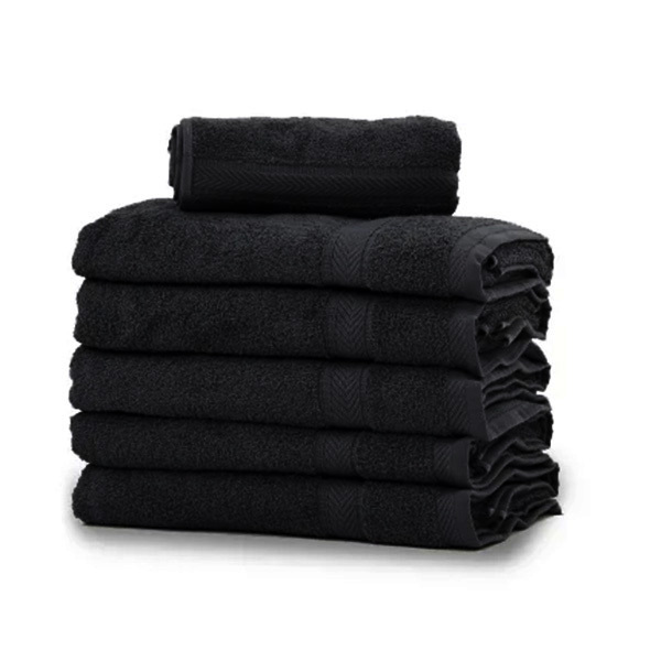 Lot de 12 Serviettes de Toilette Noires 50x90