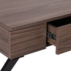 CONSOLE SPACE TIROIR CENTRAL BOIS NATUREL FONCE PIED NOIR METAL