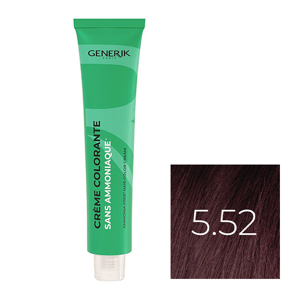 Coloration Sans Paraben N°5,52 Châtain Clair Acajou Rouge Irisé 100ml