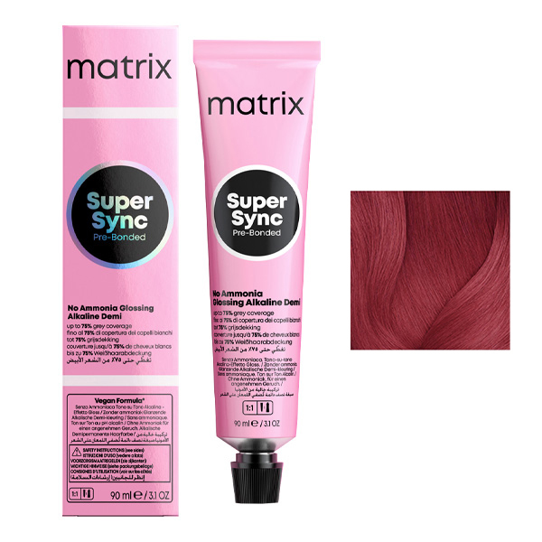 Coloration Ton sur Ton Super Sync N°HDRV Haute Définition Rouge Violet  Matrix 90ml