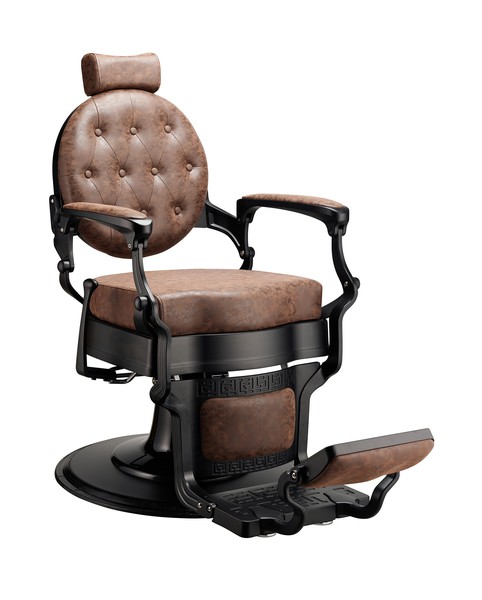 FAUTEUIL VINTAGE LOGYKS HOMME """"MAE"""" Skaï MarronStructure noire