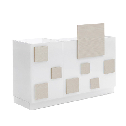 Caisse Cube Double Meleze Blanc