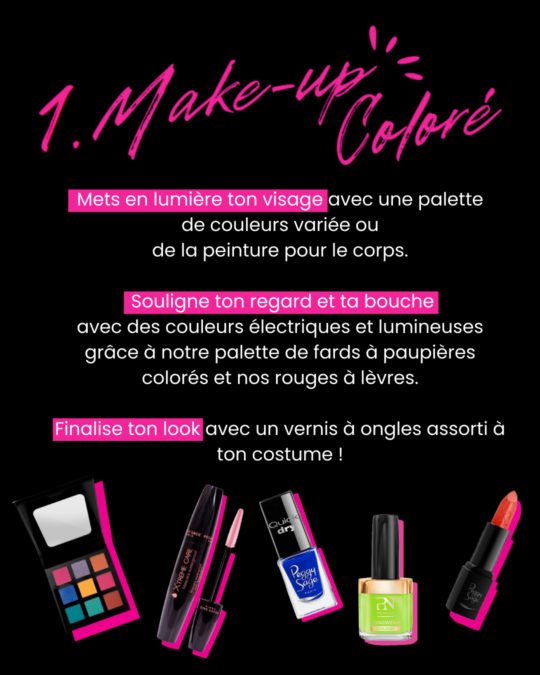 maquillage coloré pour le carnaval 2024