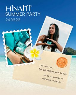 Ferme les yeux. Plage, fleurs de tiaré, brise de Polynésie... 🌊🌺
 
Le 24 juin à Mandelieu. La Hinaiti Summer Party débarque chez Pro Coiffure Esthétique
 
Au programme : 
 
Rencontre avec les fondateurs
Confection de couronnes de fleurs fraiches
Confection de composition florale dans une noix de coco 
Présentation de la gamme complète
Cadeaux exclusifs
Spectacle de danse
 
Rendez-vous de 14h à 19h
245 allée Louis Blériot, 06210 Mandelieu-la-Napoule
 
Entrée gratuite, mais inscrivez-vous pour participer à notre tombola et tenter de gagner un cabas Hinaiti garni d’une valeur de 160 € TTC.
 
#procoiffureesthetique #hinaiti #mandelieu