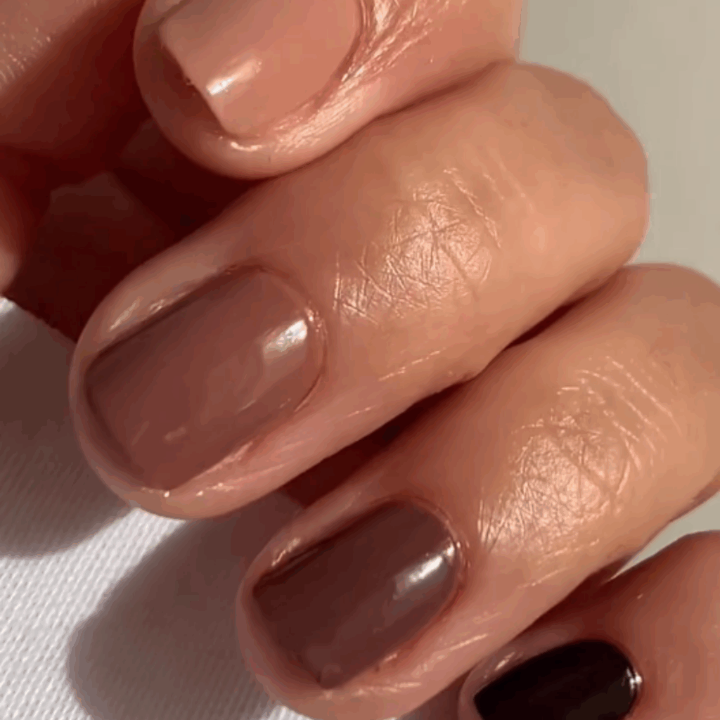Vernis ongles nuances de bruns