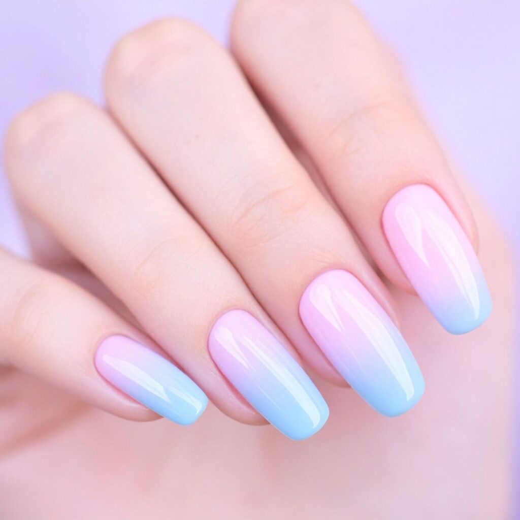 Le dégradé, ou le babyboomer, pour des ongles tendance en automne