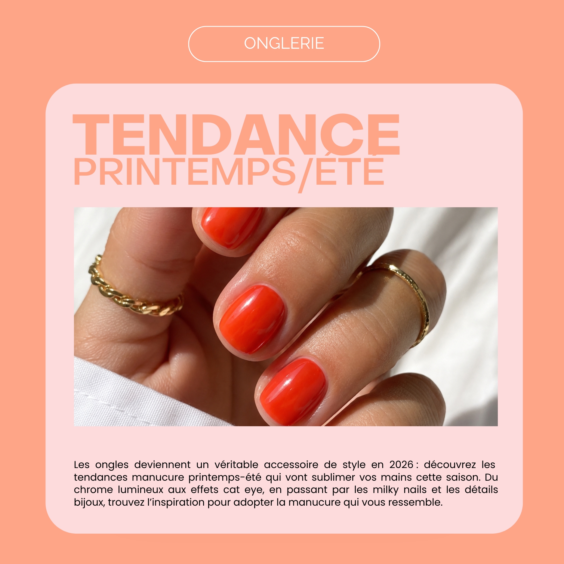 Tendances ongles printemps été 2026 : les manucures à adopter cette saison