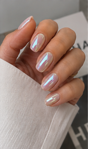inspi onglerie chrome nacré