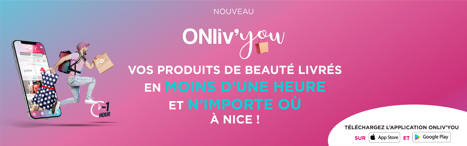 Faites-vous livrer vos produits de beauté préférés en moins d'une heure et n'importe où à Nice.
