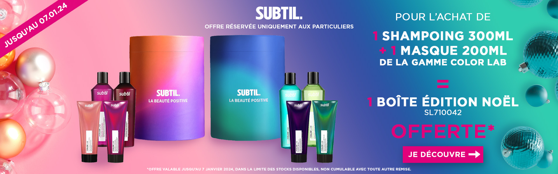 Offre Subtil Color Lab Boîte Édition de Noël offerte