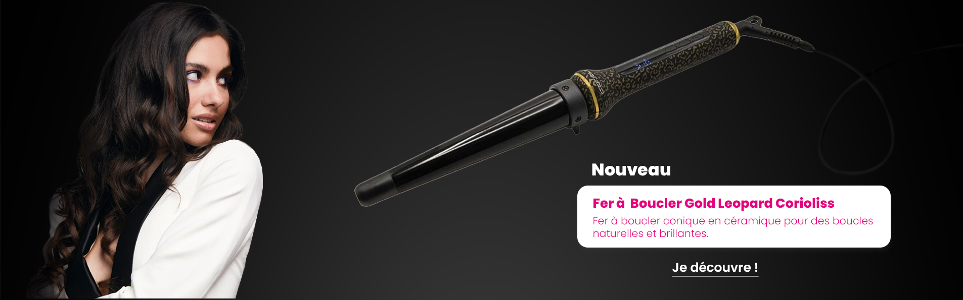 Fer à Boucler Digital Conique en Céramique Gold Leopard Soft Touch Corioliss