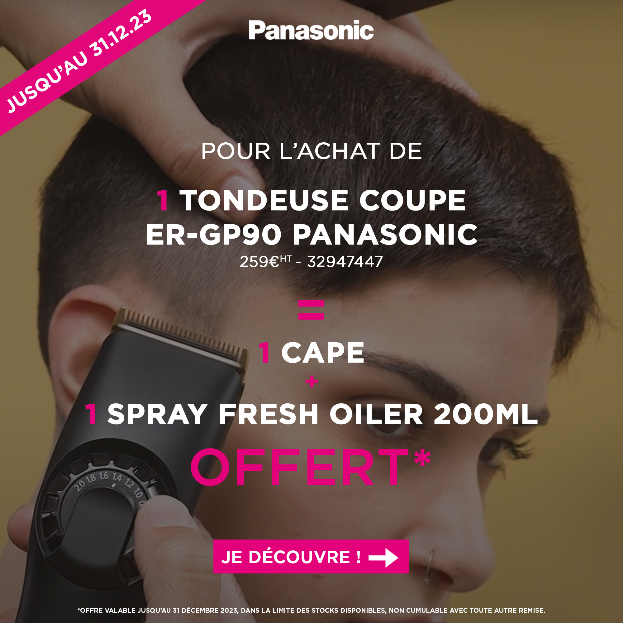 Offre Panasonic Tondeuse de coupe ER-GP90