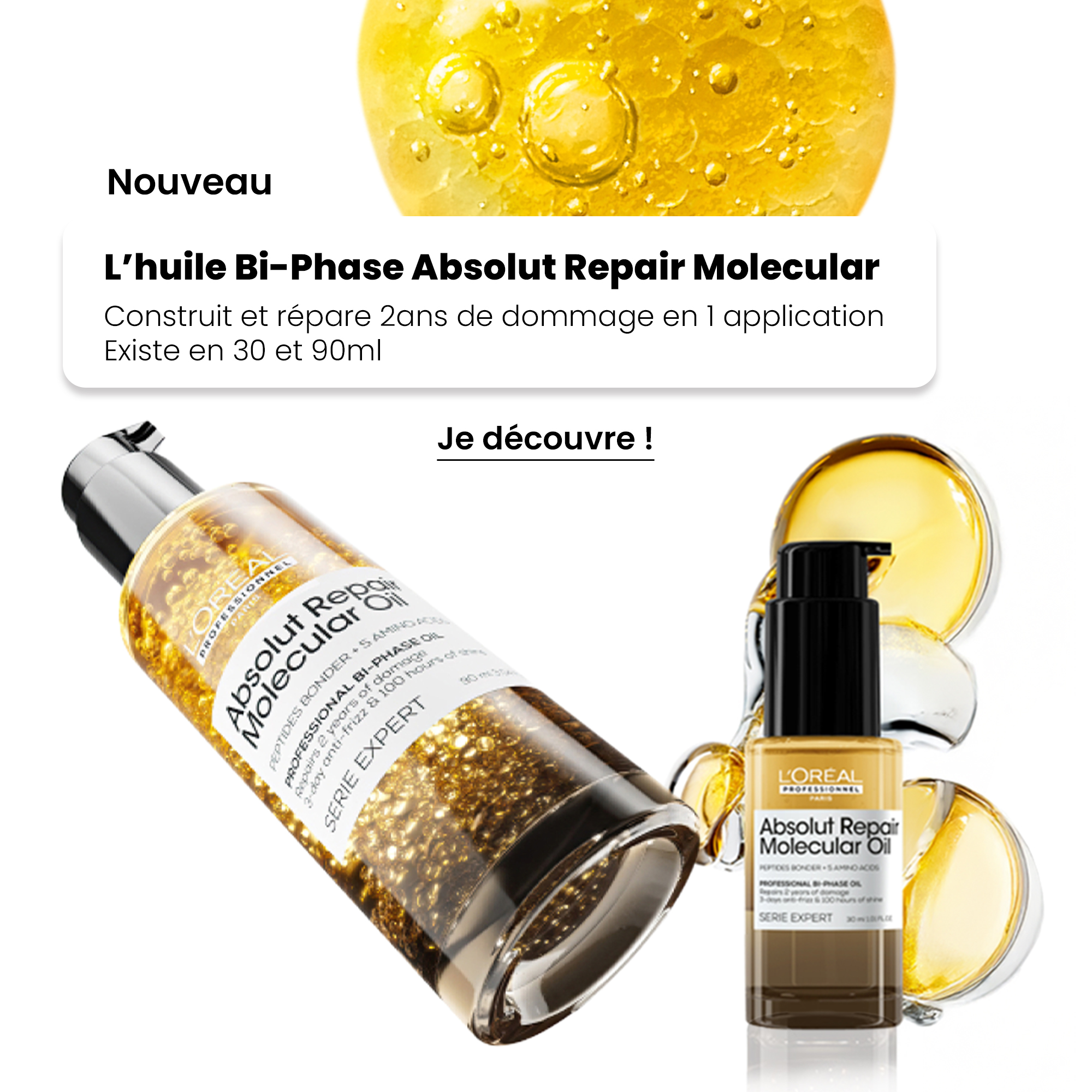 Huile Bi-Phase Serie Expert Absolut Repair Molecular L'Oréal Professionnel